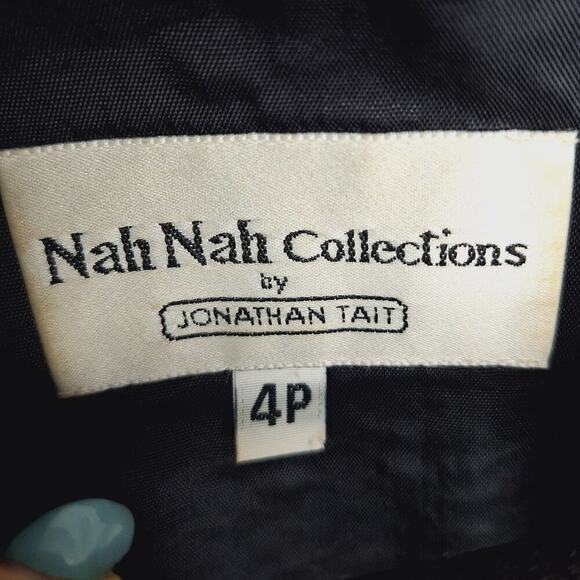 Vintage 90s Nah Nah Jonathan Tait Cropped Velvet Jacket 4P Bolero Flocked Floral - Picture 4 of 13